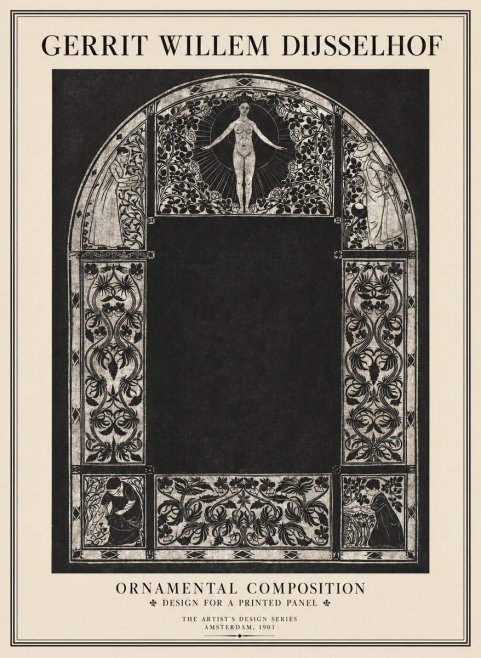 Gerrit Willem Dijsselhof Ornamental Composition - Design for a Printed Panel No1 - Affiche
