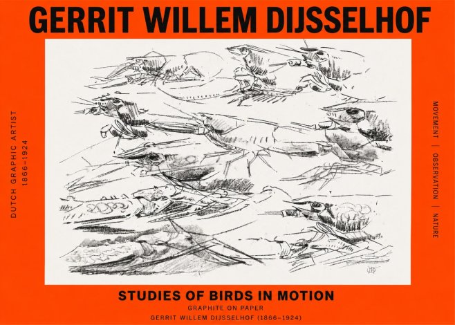 Gerrit Willem Dijsselhof Studies of Birds in Motion No2 - Affiche
