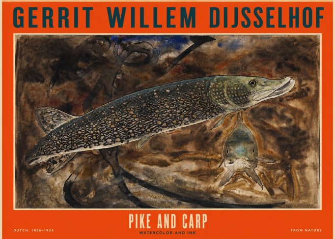 Gerrit Willem Dijsselhof Pike and Carp No2 - Affiche