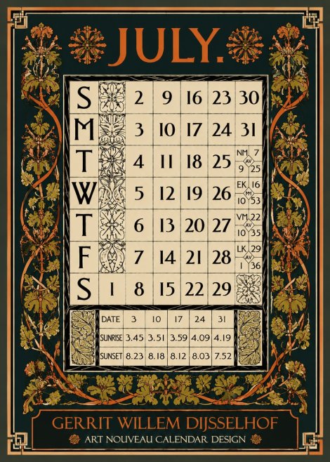 Gerrit Willem Dijsselhof July. No5 - Affiche