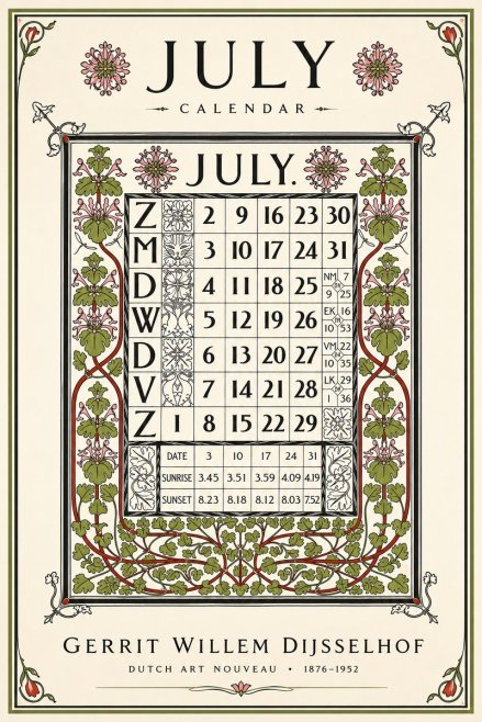 Gerrit Willem Dijsselhof July. No6 - Affiche
