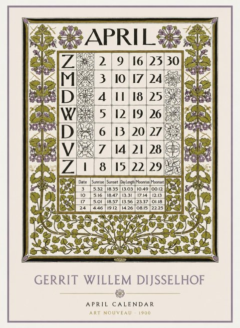 Gerrit Willem Dijsselhof April No2 - Affiche