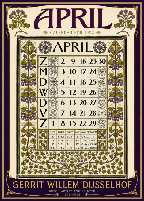 Gerrit Willem Dijsselhof April No6 - Affiche