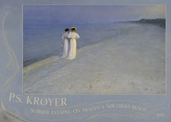 P.S. Krøyer Summer Evening on Skagen's Southern Beach No3 - Affiche