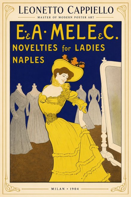 Leonetto Cappiello E.&a. Mele & C. Novelties for Ladies Naples No3 - Affiche