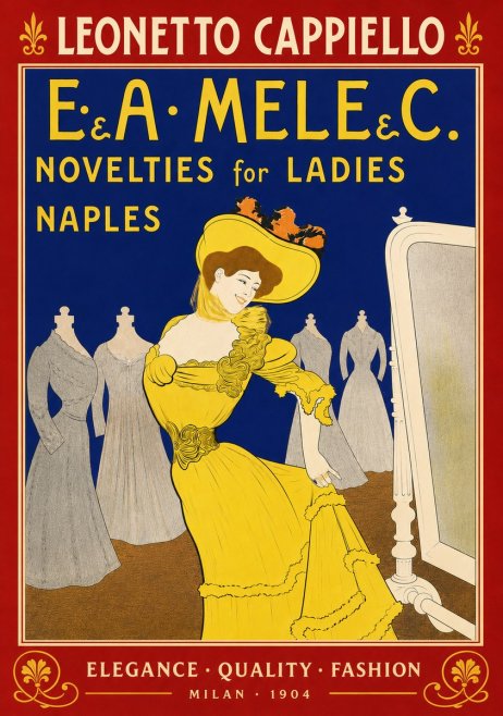 Leonetto Cappiello E.&a. Mele & C. Novelties for Ladies Naples No5 - Affiche