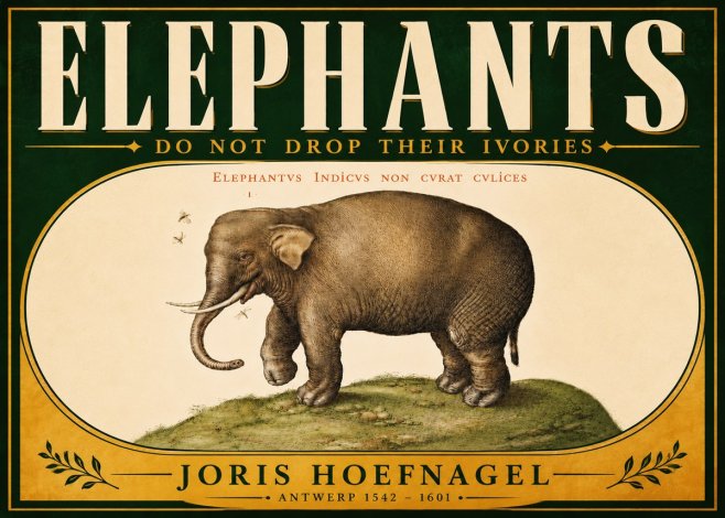 Joris Hoefnagel Elephant Does Not Drop Its Ivories No6 - Affiche