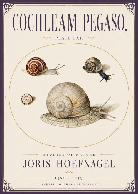 Joris Hoefnagel The Four Snails No5 - Affiche