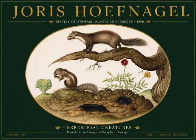 Joris Hoefnagel Terrestrial Creatures No2 - Affiche