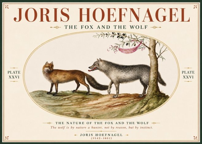 Joris Hoefnagel The Fox and the Wolf No6 - Affiche