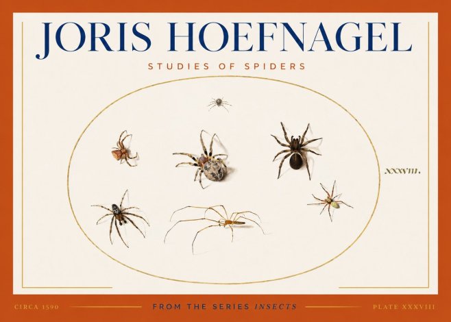 Joris Hoefnagel Studies of Spiders I No3 - Affiche