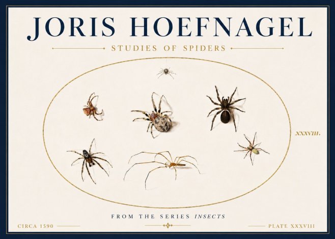 Joris Hoefnagel Studies of Spiders I No6 - Affiche