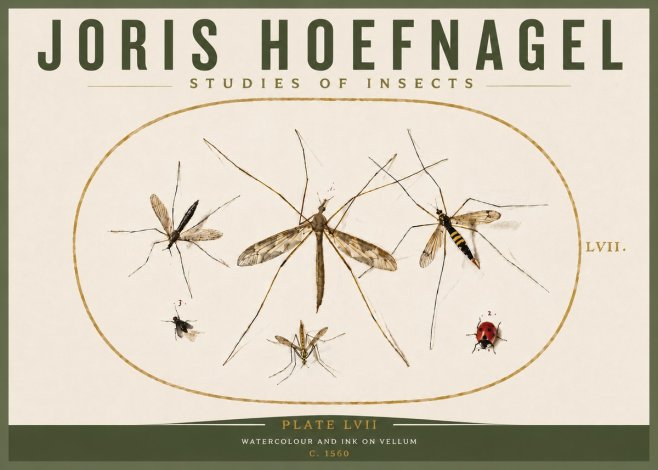 Joris Hoefnagel Studies of Insects II No5 - Affiche