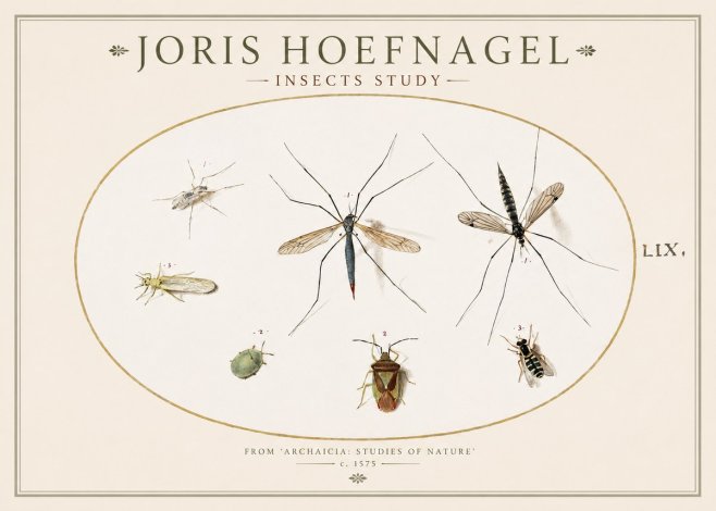 Joris Hoefnagel Insects Study I No1 - Affiche