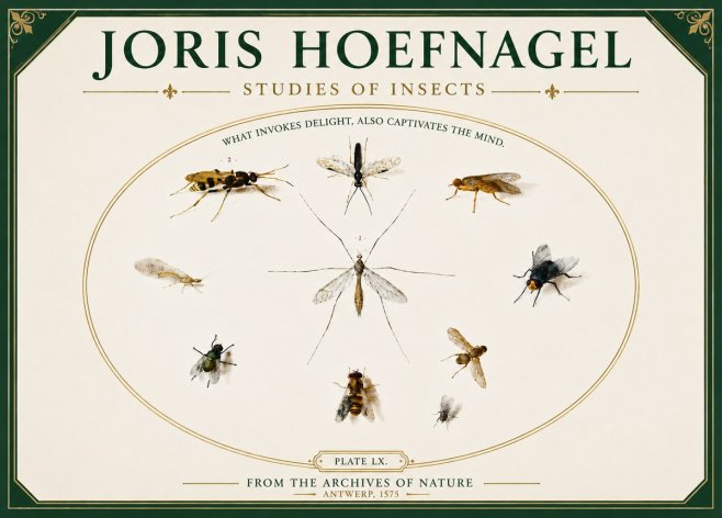 Joris Hoefnagel Studies of Insects III No5 - Affiche