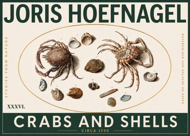 Joris Hoefnagel Crabs and Shells - Studies from Nature No5 - Affiche