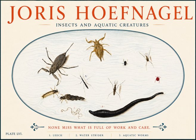 Joris Hoefnagel Insects and Aquatic Creatures No5 - Affiche