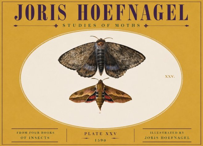 Joris Hoefnagel Studies of Moths I No5 - Affiche