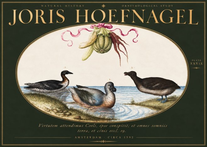 Joris Hoefnagel Ornithological Study No3 - Affiche