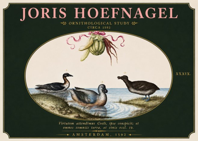 Joris Hoefnagel Ornithological Study No6 - Affiche