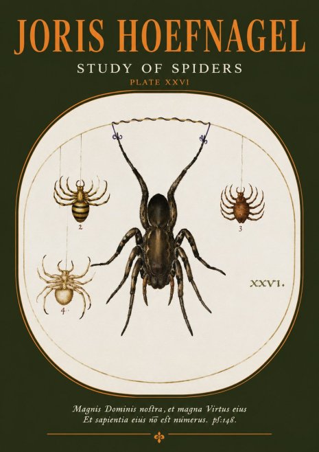 Joris Hoefnagel Study of Spiders No2 - Affiche
