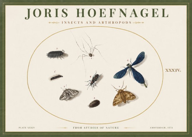 Joris Hoefnagel Insects and Arthropods No2 - Affiche