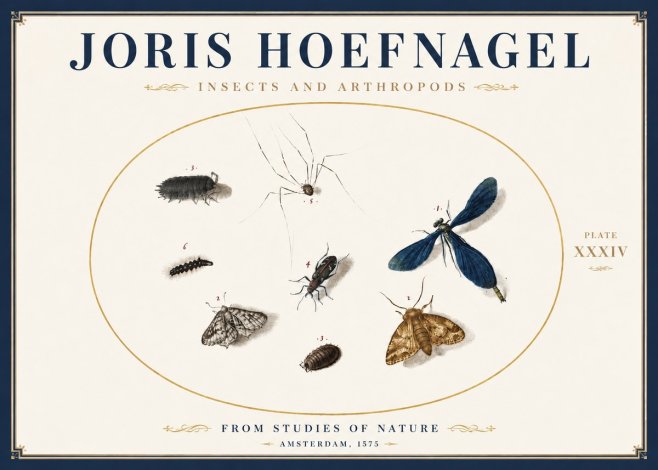 Joris Hoefnagel Insects and Arthropods No4 - Affiche
