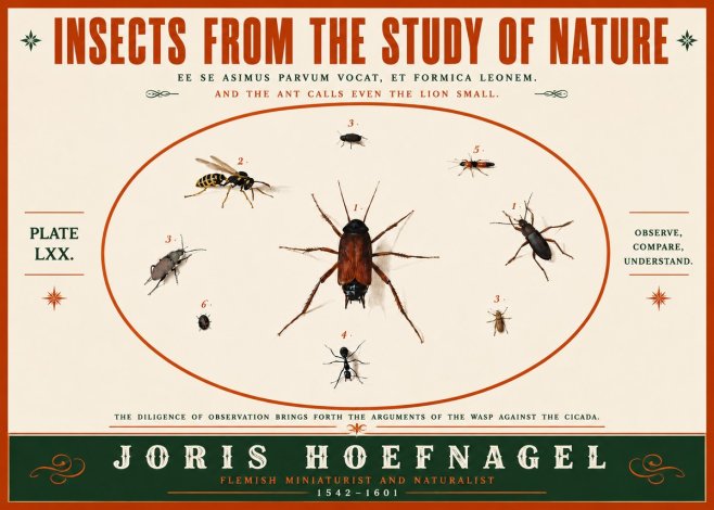 Joris Hoefnagel Insects from the Study of Nature No5 - Affiche