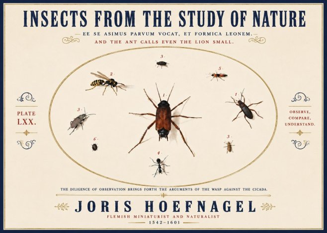 Joris Hoefnagel Insects from the Study of Nature No6 - Affiche