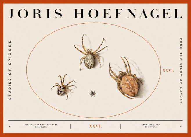 Joris Hoefnagel Studies of Spiders III No2 - Affiche