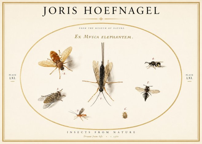 Joris Hoefnagel Ex Mvsca Elephantem. No1 - Affiche