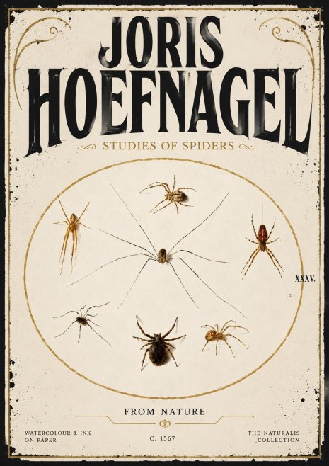 Joris Hoefnagel Studies of Spiders from Nature No5 - Affiche