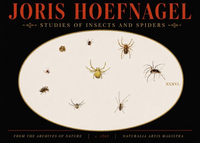 Joris Hoefnagel Studies of Insects and Spiders No5 - Affiche