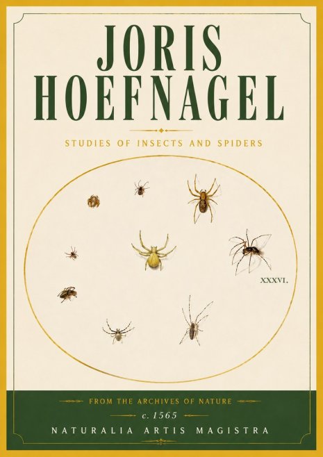 Joris Hoefnagel Studies of Insects and Spiders No6 - Affiche