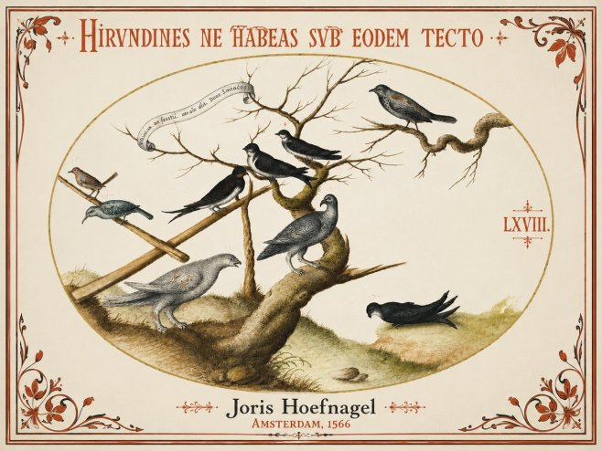 Joris Hoefnagel Birds Study No4 - Affiche