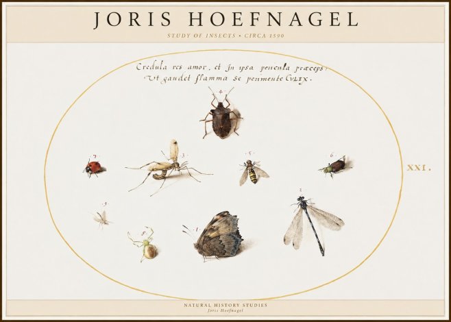 Joris Hoefnagel Study of Insects • Circa 1590 No1 - Affiche