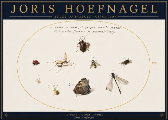 Joris Hoefnagel Study of Insects • Circa 1590 No4 - Affiche