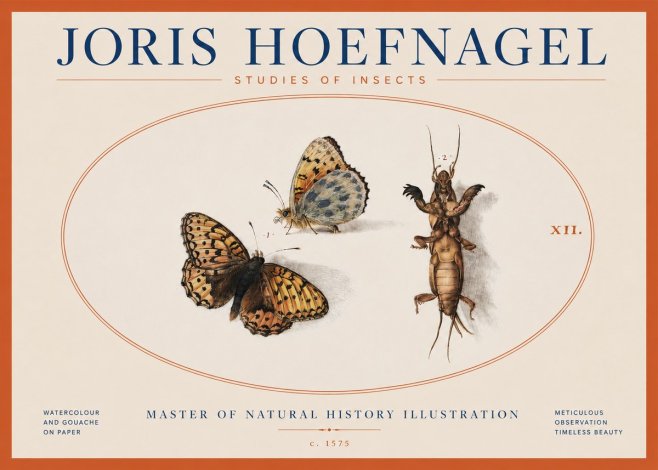 Joris Hoefnagel Studies of Insects Xii No3 - Affiche