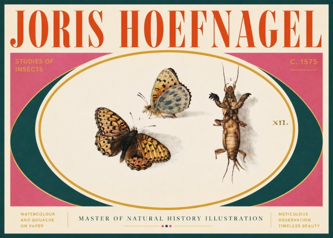 Joris Hoefnagel Studies of Insects Xii No4 - Affiche