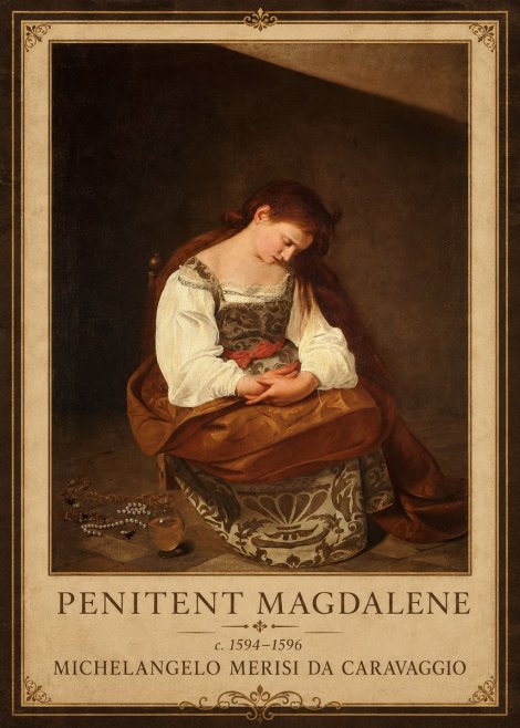 Michelangelo Merisi da Caravaggio Penitent Magdalene No1 - Affiche