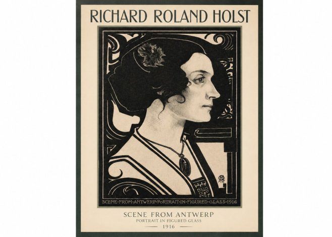 Richard Roland Holst Scene from Antwerp - Portrait in Figured Glass No2 - Affiche