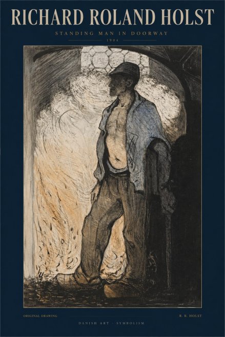 Richard Roland Holst Standing Man in Doorway No2 - Affiche