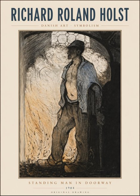 Richard Roland Holst Standing Man in Doorway No3 - Affiche