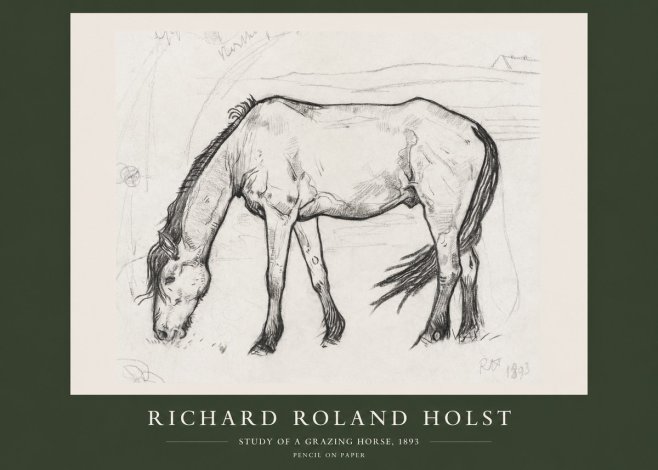 Richard Roland Holst Study of a Grazing Horse No2 - Affiche
