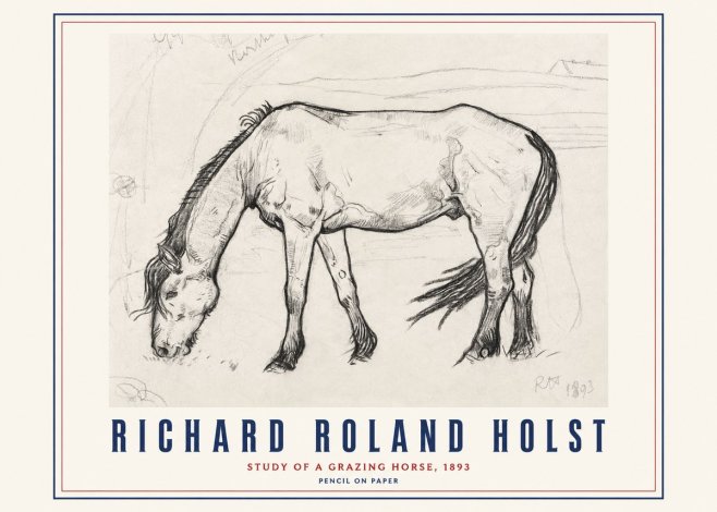 Richard Roland Holst Study of a Grazing Horse No3 - Affiche