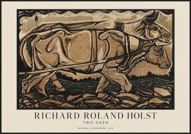 Richard Roland Holst Two Oxen No1 - Affiche