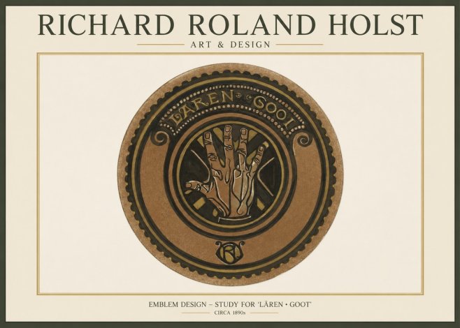 Richard Roland Holst Emblem Design – Study for 'Lären • Goot' No1 - Affiche