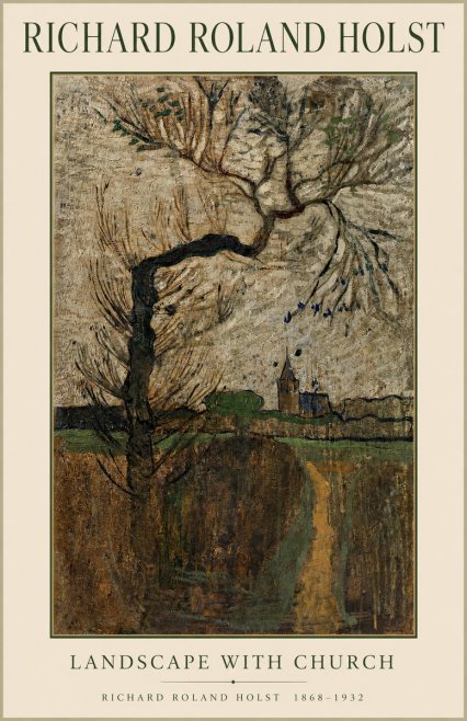 Richard Roland Holst Landscape with Church No1 - Affiche