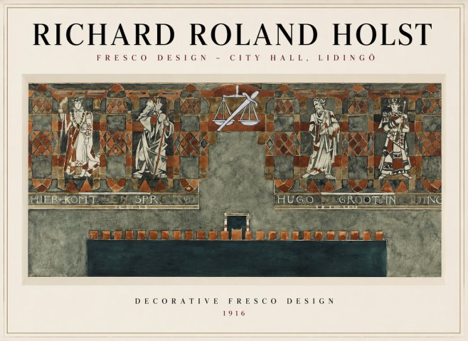 Richard Roland Holst Fresco Design - City Hall, Lidingö No1 - Affiche