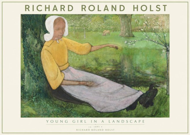 Richard Roland Holst Young Girl Resting by the Pond No3 - Affiche